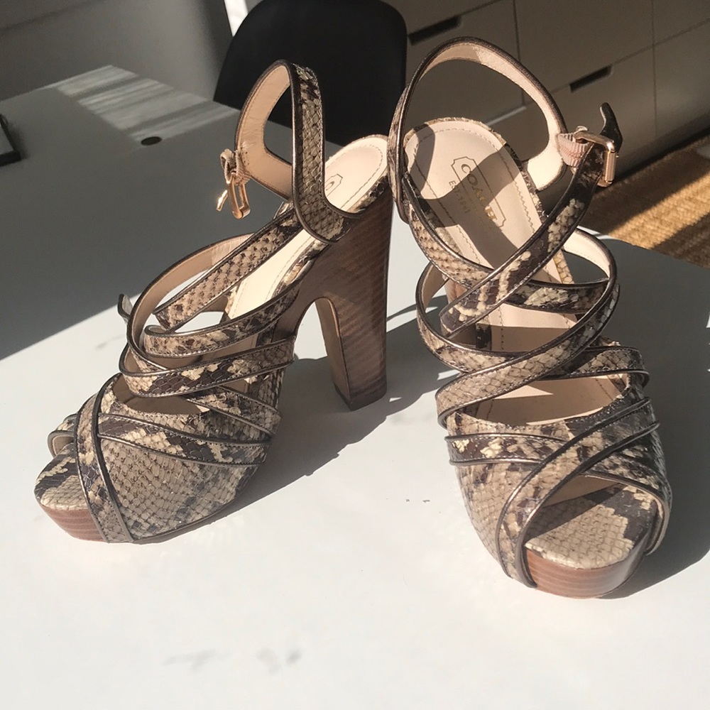 Coach Python Snakeskin Platform Heels - image 7